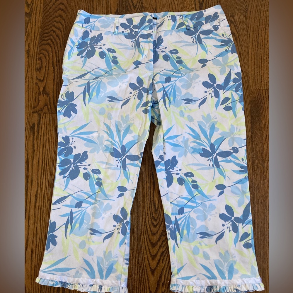 Tribal Blue and Green Floral Pants